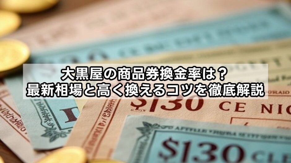大黒屋の商品券換金率は？最新相場と高く換えるコツを徹底解説