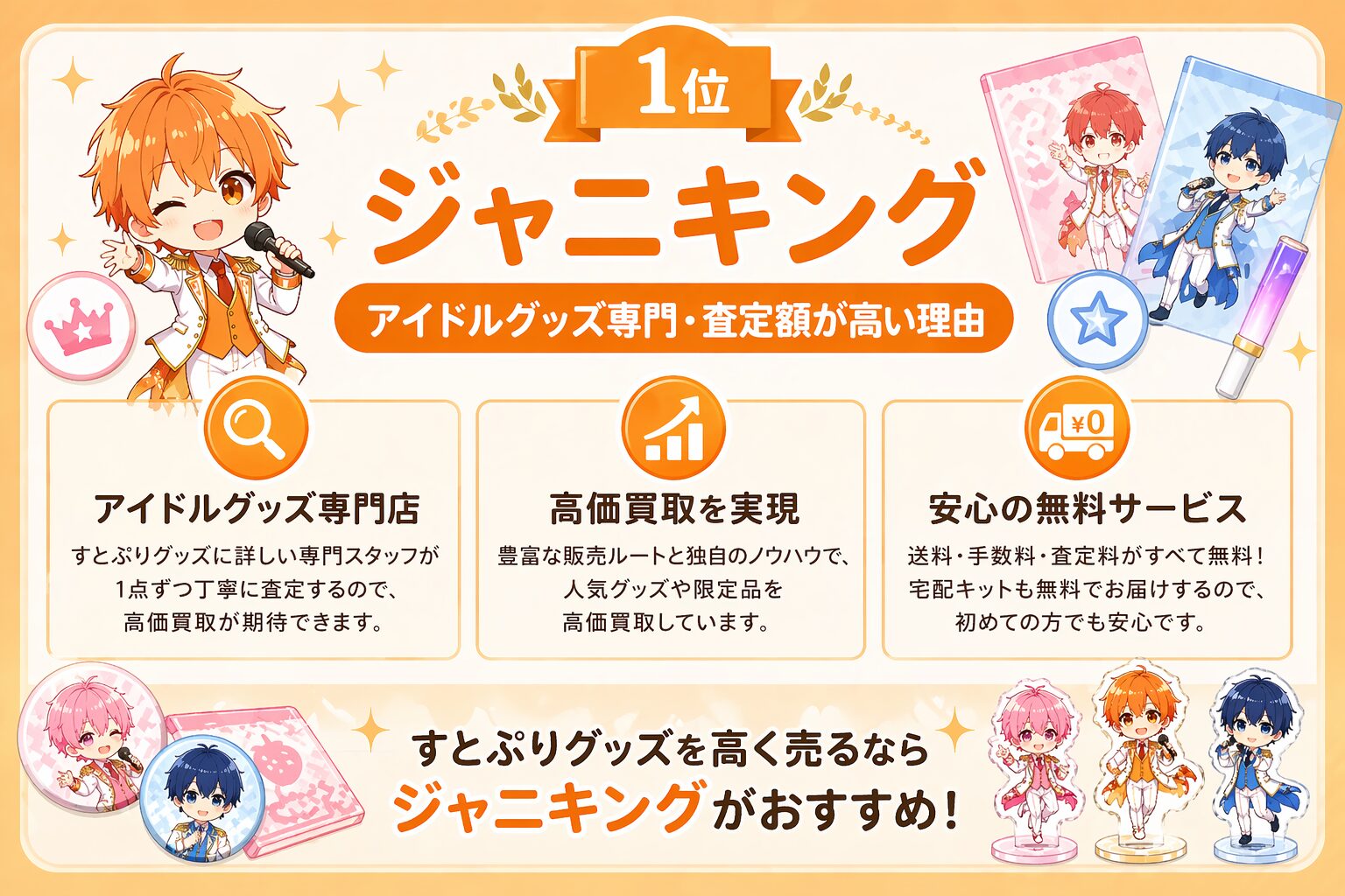 1位：ジャニキング｜アイドルグッズ専門・査定額が高い理由