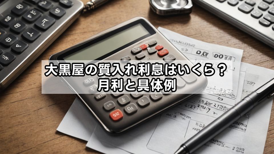 大黒屋の質入れ利息はいくら？月利と具体例