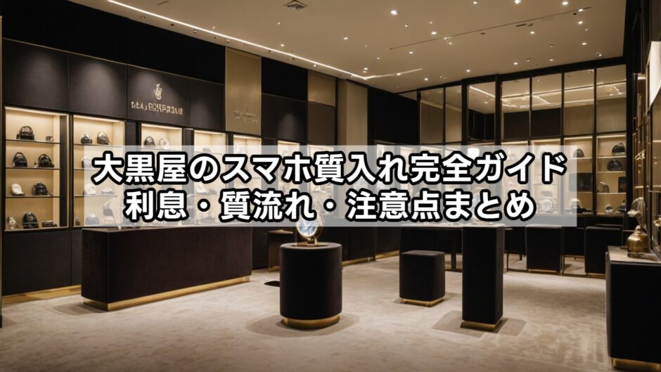 大黒屋のスマホ質入れ完全ガイド｜利息・質流れ・注意点まとめ